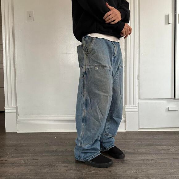Vintage Y2K Denim Carhartt Carpenter Double Knee Baggy Pant - Picture 8 of 8